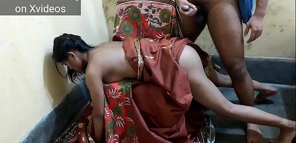 I fuck Indian cute angel Desi ass, she wearing a traditional brown saree, I cum outside her ass